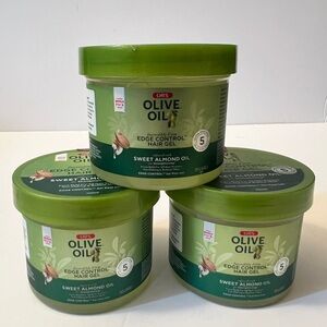 Olive Oil Edge Control Hair Gel - Green Qty 3